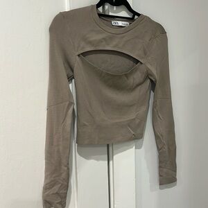 Brown Zara cut out top